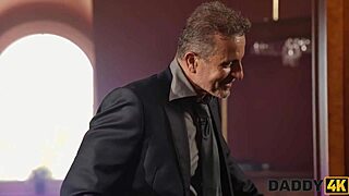 Brunette slut loves licking salty balls with passion