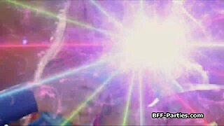 In the sexy rangers group, they share a dick with dildo and cock ring, reaching orgasm.