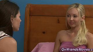 watch the teen cheerleader get fingered by her lesbian babe friend