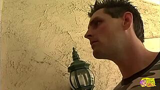 two hot blondes get steamy with a strapon toy by the pool