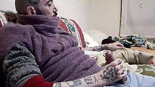 Melvincoficial shows off huge cock in solo masturbation