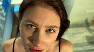 he invited her over after practice for a sneaky cock surprise