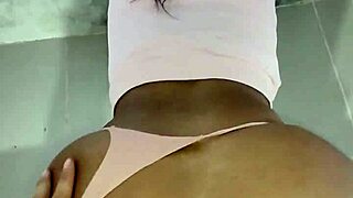 Colombian Teen Gets Anal Creampie in Bathroom, Ass Dilated and Full of Cum