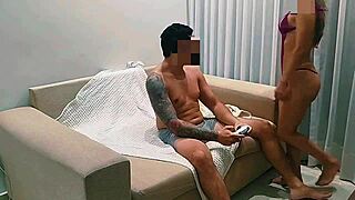 my sister-in-law's huge tanned tits led to intense pussy tearing