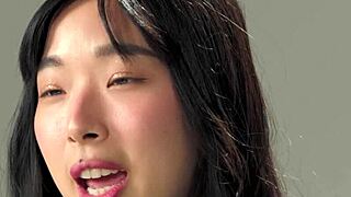 Small-boobed Korean teen Elle Lee in hardcore solo action