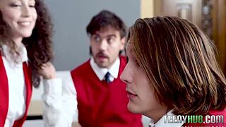 classroom chaos as teacher’s pet sparks a steamy threesome session