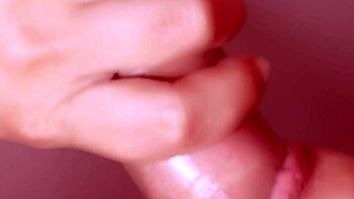Close up and personal look at an amateur threesome with an Asian cutie