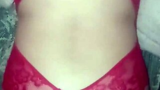 Red Lingerie Filled with Cum from Prostitute and Swingers Group