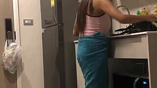 Beautiful Thai woman with large breasts in a sexy video