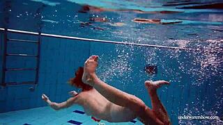 sexy avenna swims nude in the pool