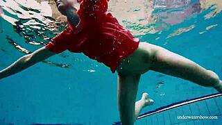 sexy avenna swims nude in the pool