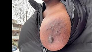 Starbrown123's outdoor adventure of the tits and areolas