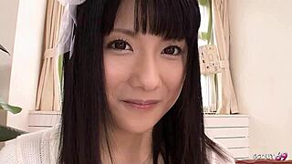 Petite Japanese teen's first anal experience with dildo