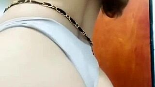 Teen skinny blonde fingering and screaming in the bathroom