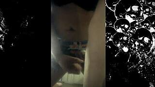 Cute amateur shemale Khora masturbates her beautiful bodybuilder body with long legs 😍