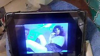 I made a hot tribute to Angeles del Mar with cumshots on her shemale cock