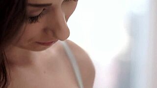 Gorgeous model riding hard dick passionately, want to join?