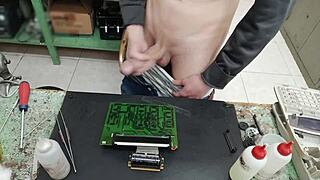 i shot a huge cumshot on a client’s machine instead of fixing the damn thing