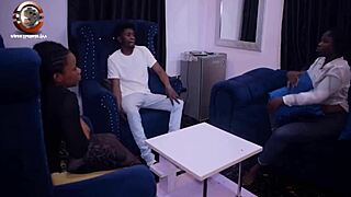 passionate hot sex with couple and african teen