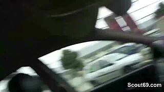 real german amateur teen in wild outdoor threesome with stranger 😏