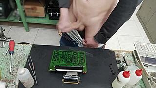 i shot a huge cumshot on a client’s machine instead of fixing the damn thing