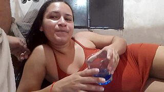 Beautiful woman seduces and satisfies her man in bed