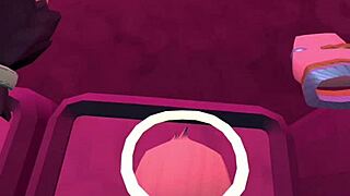 Femboy fun in the rec room with a hot shemale