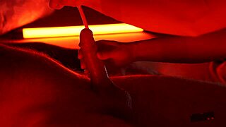 This female domination mistress fucks his lower urethra as brutal punishment. It’s pure pain for him.