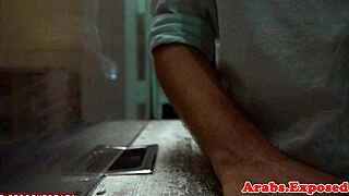 How does this seductive Arabian babe handle a huge cock?