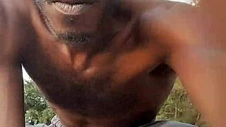 Home video of a black husband with brown eyes making love to his blonde wife