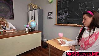 Aubree Valentine and Austin Pierce fuck teacher Katie Morgan in classroom to skip summer school