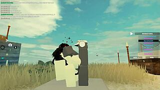 In Roblox, a wet anal whore gets doggystyle deepthroat action