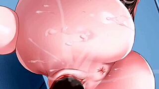 Hermosa hentai character receives a gift in anime style