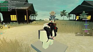 In Roblox, a wet anal whore gets doggystyle deepthroat action