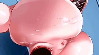 Hermosa hentai character receives a gift in anime style