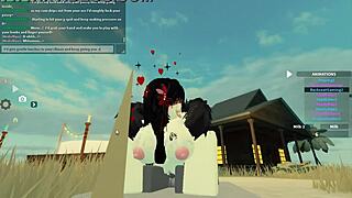 In Roblox, a wet anal whore gets doggystyle deepthroat action