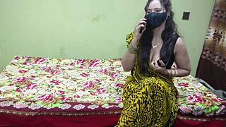 Hot Pakistani aunt seduces her friend in dorm room