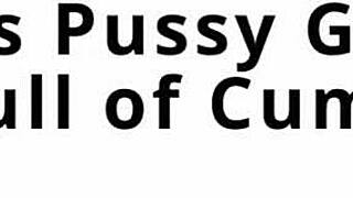 Aria Nicole's Pussy Shocked and Blasted with Cum in Close-Up