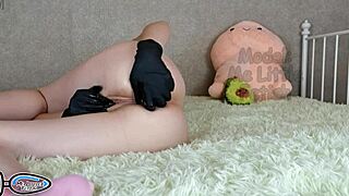 Big tits and small waist step-sis loves anal toys