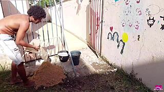 Paying the handyman with my ass and squirt