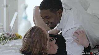 feeling the intense pleasure of a black monster cock railing from behind