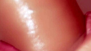 Intriguing close-up of pretty Japanese amateur giving intense blowjob and face fucking