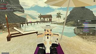Deepthroat and anal sex with a Roblox-themed porn video