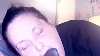Fat slut gives magic gumjob, nutted on face by mistake.