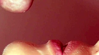 Intriguing close-up of pretty Japanese amateur giving intense blowjob and face fucking