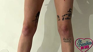 Sexy blonde babe dhalia sky teases with pink sock masturbation, showing off her ass and tits.