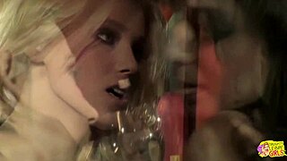 fantasizing about lesbian sex ends as the blonde approaches the brunette with her sex toy cunilingus orgasm big tits fingering toys muff diving