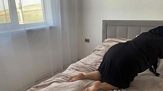 arab zalifah got horny cleaning, flashed shaved wet pussy