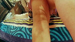 latina student in pink skirt shows big ass to men