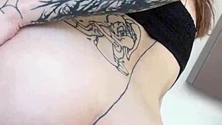 Backstage Blowjob During Anal Toys Solo with Hot Tattoo Teen POV